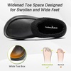 image:imageOrthoComfoot Womens Orthopedic Wide Winter Slippers for Diabetic Comfortable Arch Support Flat Feet Plantar Fasciitis Leather Dress Shoes Cushion Casual Warm Orthotic Foot Heel Pain Walking ShoesK1black