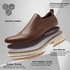 image:imageOrthopedic Business Leather Dress Shoes Comfortable Arch Support Plantar Fasciitis Formal Tuxedo Oxford for Mens Casual Modern Classic Wingtip Slip On Loafers for Foot and Heel Pain ReliefW2dark Brown