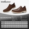 image:imageOrthopedic Business Leather Dress Shoes Comfortable Arch Support Plantar Fasciitis Formal Tuxedo Oxford for Mens Casual Modern Classic Wingtip Slip On Loafers for Foot and Heel Pain ReliefW2dark Brown