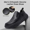 image:imageOrthopedic Diabetic Leather Dress Shoes Wide Toe Box Comfortable Arch Support Plantar Fasciitis Oxford for Mens Orthotics Hammer Toes Flat Feet Casual Slip On Loafers for Foot and Heel Pain ReliefK1black