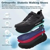 image:imageOrthopedic Shoes for Men Diabetic Wide Comfortable Casual Arch Support Plantar Fasciitis Fashion Sneakers Work Tennis Orthotic High Arch Swollen Feet Walking Shoes for Foot Heel PainK1black