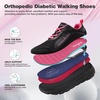 image:imageWomens Orthopedic Diabetic Walking Shoes Wide Toe Box Comfortable Casual Arch Support Plantar Fasciitis Orthotic Sneakers High Arch Swollen Work Tennis Sports Shoes for Foot and Heel Pain ReliefK1black