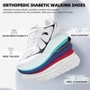 image:imageWomens Orthopedic Diabetic Wide Running Shoes Comfortable Breathable Arch Support Plantar Fasciitis Sport Sneakers Casual High Arch Orthotic Work Tennis Walking Shoes for Foot and Heel Pain ReliefK2white