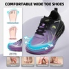 image:imageWomens Orthopedic Diabetic Wide Running Shoes Comfortable Breathable Arch Support Plantar Fasciitis Sport Sneakers Casual High Arch Orthotic Work Tennis Walking Shoes for Foot and Heel Pain ReliefK3black Purple