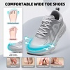 image:imageWomens Orthopedic Diabetic Wide Running Shoes Comfortable Breathable Arch Support Plantar Fasciitis Sport Sneakers Casual High Arch Orthotic Work Tennis Walking Shoes for Foot and Heel Pain ReliefK4grey