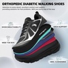 image:imageWomens Orthopedic Diabetic Wide Running Shoes Comfortable Breathable Arch Support Plantar Fasciitis Sport Sneakers Casual High Arch Orthotic Work Tennis Walking Shoes for Foot and Heel Pain ReliefK1black