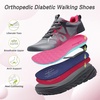 image:imageWomens Orthopedic Diabetic Wide Running Shoes Comfortable Casual Arch Support Plantar Fasciitis Orthotic Sneakers High Arch Swollen Work Tennis Sports Shoes for Foot and Heel Pain ReliefK2rose Red Gray