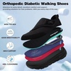 image:imageWomens Orthopedic Diabetic Wide Walking Shoes Comfortable Arch Support Plantar Fasciitis Orthotic Slip On Loafers Casual Hammer Toes Flat Feet Bunions Adjustable Shoes for Foot Heel and Pain ReliefK1black