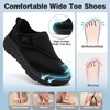 image:imageWomens Orthopedic Diabetic Wide Walking Shoes Comfortable Arch Support Plantar Fasciitis Orthotic Slip On Loafers Casual Hammer Toes Flat Feet Bunions Adjustable Shoes for Foot Heel and Pain ReliefK1black