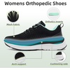 image:imageWomens Orthopedic Fashion Sneakers with Arch Support Comfortable Cushion Flat Feet Shoes for Plantar Fasciitis Orthotic Supportive Casual Thick Sole Sneakers for Ankle and Foot Pain ReliefW5black Mint