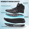 image:imageWomens Orthopedic Mid Trekking Hiking Boots Comfortable Plantar Fasciitis Ankle Support Workout Walking Running Shoes Orthotic Work Sport Waterproof Trail Sneakers for Feet and Heel Pain ReliefW1black