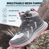 image:imageWomens Orthopedic Mid Trekking Hiking Boots Comfortable Plantar Fasciitis Ankle Support Workout Walking Running Shoes Orthotic Work Sport Waterproof Trail Sneakers for Feet and Heel Pain ReliefW2grey