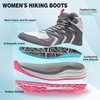 image:imageWomens Orthopedic Mid Trekking Hiking Boots Comfortable Plantar Fasciitis Ankle Support Workout Walking Running Shoes Orthotic Work Sport Waterproof Trail Sneakers for Feet and Heel Pain ReliefW2grey