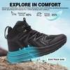 image:imageWomens Orthopedic Mid Trekking Hiking Boots Comfortable Plantar Fasciitis Ankle Support Workout Walking Running Shoes Orthotic Work Sport Waterproof Trail Sneakers for Feet and Heel Pain ReliefW1black