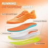 image:imageWomens Orthopedic Road Running Shoes Comfortable Arch Support Plantar Fasciitis Orthotic Slip OnOff Sports Sneakers Casual Standing Flat Feet Tennis Walking Shoes for Foot Heel and Pain ReliefW3orange