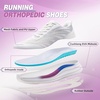 image:imageWomens Orthopedic Road Running Shoes Comfortable Arch Support Plantar Fasciitis Orthotic Slip OnOff Sports Sneakers Casual Standing Flat Feet Tennis Walking Shoes for Foot Heel and Pain ReliefW1white