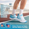 image:imageWomens Orthopedic Road Running Shoes Comfortable Casual Arch Support Plantar Fasciitis Athletic Sneakers High Arch Flat Feet Tennis Sports Work Walking Shoes for Foot and Heel Pain ReliefW2blue White