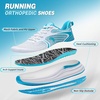 image:imageWomens Orthopedic Road Running Shoes Comfortable Casual Arch Support Plantar Fasciitis Athletic Sneakers High Arch Flat Feet Tennis Sports Work Walking Shoes for Foot and Heel Pain ReliefW2blue White