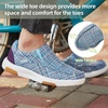 image:imageWomens Orthopedic SlipOn Loafers Walking Shoes for Plantar Fasciitis Comfortable SlipOn for High Arch Fit Support Flat Feet Orthotics Supportive Loafers for Foot and Heel Pain Blue Size 8
