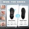 image:imageWomens Orthopedic Waterproof Hiking Boots Comfortable Wide Toe Box Plantar Fasciitis Arch Support Diabetic Walking Shoes Orthotic Outdoor Ankle Boots for Feet and Heel Pain ReliefK1black