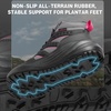 image:imageWomens Orthopedic Waterproof Hiking Boots Comfortable Wide Toe Box Plantar Fasciitis Arch Support Diabetic Walking Shoes Orthotic Outdoor Ankle Boots for Feet and Heel Pain ReliefK1black