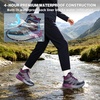 image:imageWomens Orthopedic Waterproof Hiking Boots Comfortable Wide Toe Box Plantar Fasciitis Arch Support Walking Sports Shoes Orthotic Diabetic Work Ankle Mid Boots for Feet and Heel Pain ReliefK1grey Rose Purple