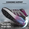 image:imageWomens Orthopedic Waterproof Hiking Boots Comfortable Wide Toe Box Plantar Fasciitis Arch Support Walking Sports Shoes Orthotic Diabetic Work Ankle Mid Boots for Feet and Heel Pain ReliefK1grey Rose Purple
