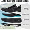 image:imageWomens Orthopedic Waterproof Trail Running Shoes Comfortable Arch Support Plantar Fasciitis Orthotic Athletic Sneakers Casual Flat Feet High Arch Trekking Walking Shoes for Foot Heel Pain ReliefW1black