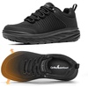 image:imageOrthoComfoot Mens Orthopedic Comfortable Diabetic Wide Shoes Wide Toe Box Arch Support Plantar Fasciitis Sports SneakersFashion Casual Hammer Toes Shoes for Foot and Heel Pain ReliefK1black