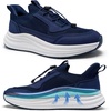 image:imageOrthoComfoot Mens Orthopedic Road Running Shoes Comfortable Arch Supports Plantar Fasciitis Orthotic Fashion Sneakers Casual Flat Feet Tennis Sports Walking Shoes for Foot Heel and Pain ReliefW2navy Blue
