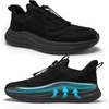 image:imageOrthoComfoot Mens Orthopedic Road Running Shoes Comfortable Arch Supports Plantar Fasciitis Orthotic Fashion Sneakers Casual Flat Feet Tennis Sports Walking Shoes for Foot Heel and Pain ReliefW1black