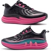 image:imageOrthoComfoot Womens Orthopedic Running Shoes Comfort Arch Support Plantar Fasciitis Orthotic Sports Exercise Fashion Sneakers Casual Gym Tennis Work Walking Shoes for Foot and Heel PainW1black