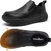 image:imageOrthopedic Diabetic Leather Dress Shoes Wide Toe Box Comfortable Arch Support Plantar Fasciitis Oxford for Mens Orthotics Hammer Toes Flat Feet Casual Slip On Loafers for Foot and Heel Pain ReliefK1black