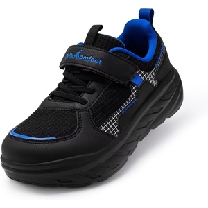 image:imageBoys Girls Kids Orthopedic Tennis Shoes Wide Toe Box Comfortable Casual Arch Support Plantar Fasciitis Running Sneakers Orthotic Athletic School Sport Walking Shoes for Foot and Pain ReliefK1black