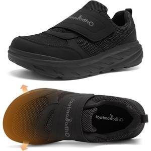 image:imageMens Orthopedic Diabetic Walking Shoes Wide Toe Box Comfortable Arch Support Plantar Fasciitis Slip On Shoes Swollen Feet Casual Adjustable Loafers for Foot and Heel Pain ReliefK1black