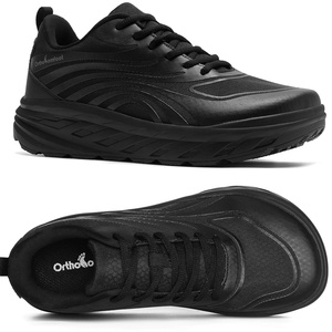 image:imageMens Orthopedic Diabetic Wide Running Shoes Arch Support Plantar Fasciitis Sneakers Comfortable Beathable Orthotic Walking Shoes for Ankle amp Heel Pain Relief Wide Fit for Swollen FeetK1black