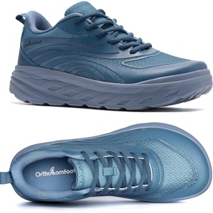 image:imageMens Orthopedic Diabetic Wide Running Shoes Arch Support Plantar Fasciitis Sneakers Comfortable Beathable Orthotic Walking Shoes for Ankle amp Heel Pain Relief Wide Fit for Swollen FeetK3dark Blue