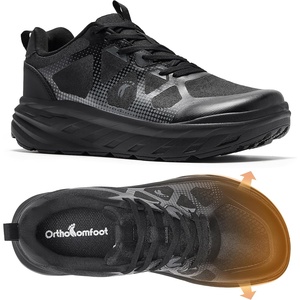 image:imageMens Orthopedic Diabetic Wide Running Shoes Arch Support Plantar Fasciitis Sneakers Comfortable Beathable Orthotic Walking Shoes for Ankle amp Heel Pain Relief Wide Fit for Swollen FeetK1black1