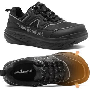 image:imageMens Orthopedic Diabetic Wide Running Shoes Casual Arch Support Plantar Fasciitis Sneakers Comfortable Beathable Orthotic Walking Shoes for Ankle amp Heel Pain Relief Wide Fit for Swollen FeetK1black