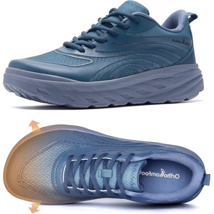 image:imageMens Orthopedic Diabetic Wide Running Shoes Comfortable Arch Support Plantar Fasciitis Sports Sneakers Casual Swollen Orthotic Work Tennis Walking Shoes for Ankle and Heel Pain ReliefK3dark Blue
