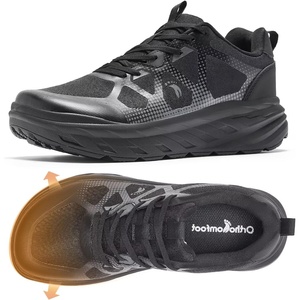 image:imageMens Orthopedic Diabetic Wide Running Shoes Comfortable Casual Arch Support Plantar Fasciitis Sports Sneakers High Arch Swollen Outdoor Work Tennis Walking Shoes for Foot and Heel Pain ReliefK1black
