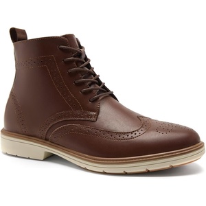 image:imageMens Orthopedic Leather Chukka Boots Comfortable Arch Support Plantar Fasciitis Tuxedo Business Dress Oxfords Flat Feet Orthotics Casual Walking Mid Top Ankle Boots for Foot and Heel Pain ReliefW2dark Brown
