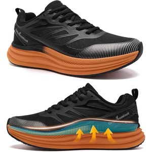 image:imageMens Orthopedic Road Running Shoes Comfort Casual Arch Support Sneakers for Plantar Fasciitis Flat Feet High Arch Orthotic Athletic Sports Tennis Work Walking Shoes for Foot amp Heel Pain ReliefW1black