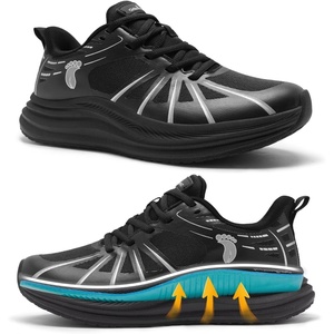 image:imageMens Orthopedic Road Running Shoes Comfortable Casual Arch Support Plantar Fasciitis Orthotic Sport Sneakers Supportive Athletic Tennis Working Walking Shoes for Foot Heel and Pain ReliefW1black