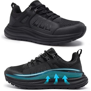image:imageMens Orthopedic Running Shoes Comfortable Casual Arch Support Plantar Fasciitis Trekking Tennis Walking Shoes Orthotic Flat Feet Hiking Training Sports Sneakers for Foot and Heel Pain ReliefW1black