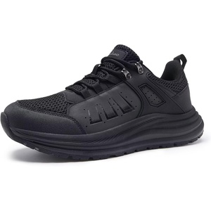 image:imageMens Orthopedic Trail Running Shoes Comfortable Casual Arch Support Plantar Fasciitis Trekking Walking Shoes Orthotic Flat Feet Sport Hiking Gym Training Sneakers for Foot and Heel Pain ReliefW1black