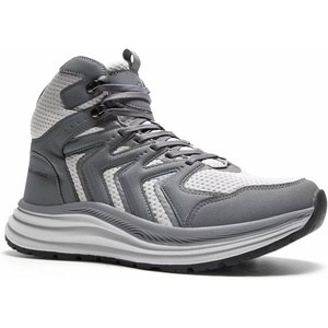 image:imageMens Orthopedic Waterproof Hiking Boots Comfortable Plantar Fasciitis Ankle Support Walking Running Mid Trekking Ankle Boots Orthotic Sport Trail Shoes for Foot and Heel Pain ReliefW2grey