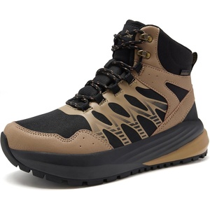 image:imageMens Orthopedic Wide Waterproof Hiking Boots Comfortable Plantar Fasciitis Work Walking Trail Running Trekking Boots Orthotic Non Slip Adventures Ankle Support Mid Shoes for Foot Pain ReliefK2khaki