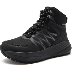 image:imageMens Orthopedic Wide Waterproof Hiking Boots Comfortable Plantar Fasciitis Work Walking Trail Running Trekking Boots Orthotic Non Slip Adventures Ankle Support Mid Shoes for Foot Pain ReliefK1black