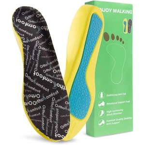 image:imageOrthoComfoot Kids Orthopedic Comfort Childrens Insoles  Flat Feet Gel Inserts for Plantar Fasciitis Relief Athletic Orthotic High Arch Support Insoles No TrimmingSize 13 Little KidW1black